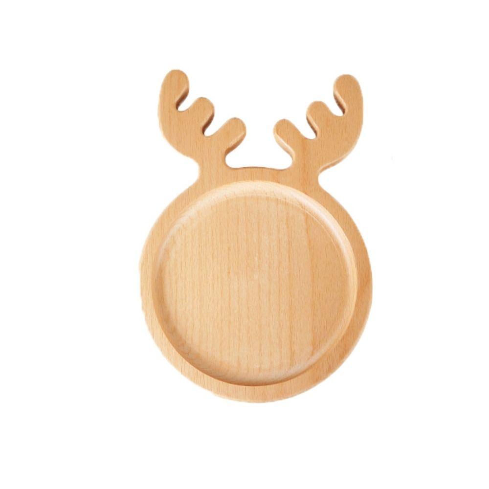 Wooden Elk Snacks Plate Cartoon Pattern Appetizer Tray Christmas Tree Serving Tray  Living Room