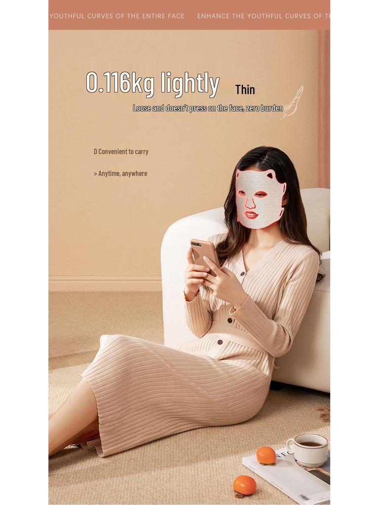 Infrared LED Silicone Beauty Mask for Photorejuvenation with Red & Blue Light
