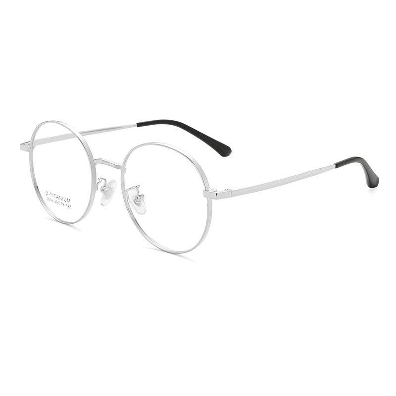 Blue Light Blocking Myopia Glasses Frames - Bare Face Design серебряный