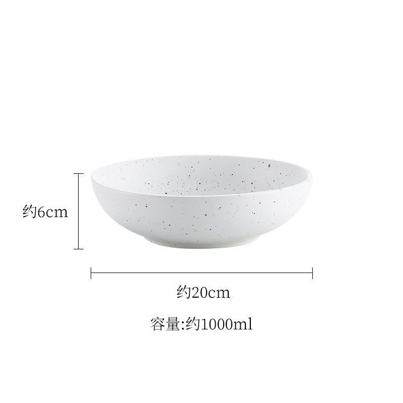 Japanese Ceramic Meal Bowl Udon Bowl Hot Pot Hairy Belly Bowl Barbecue Tableware Retro Salad Round Shallow Bowl