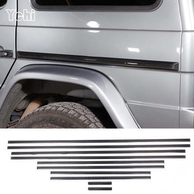 For Mercedes-Benz G-Class W463 2007-2018 Soft Carbon Fiber Car Side Door Body Molding Strips Cover Trim Exterior Car Accessories