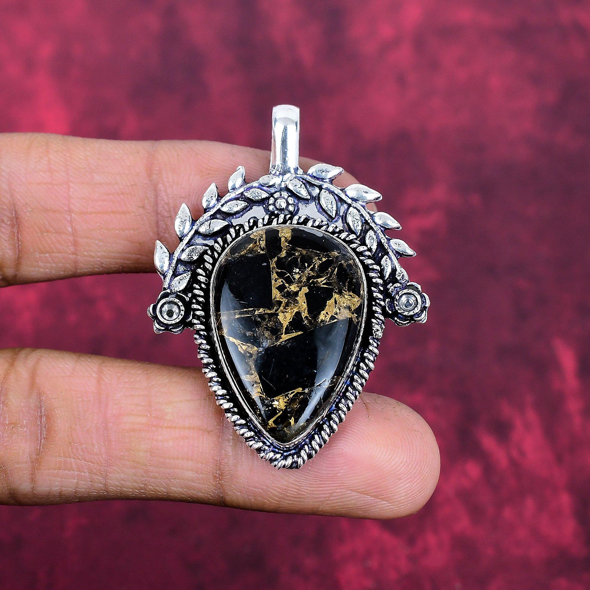 

Copper Black Tourmaline Jewelry, 925 Solid Sterling Silver Pendant Handmade Gemstone Jewelry, Gifts For Wife Brand New Pendant 1.77 Inches