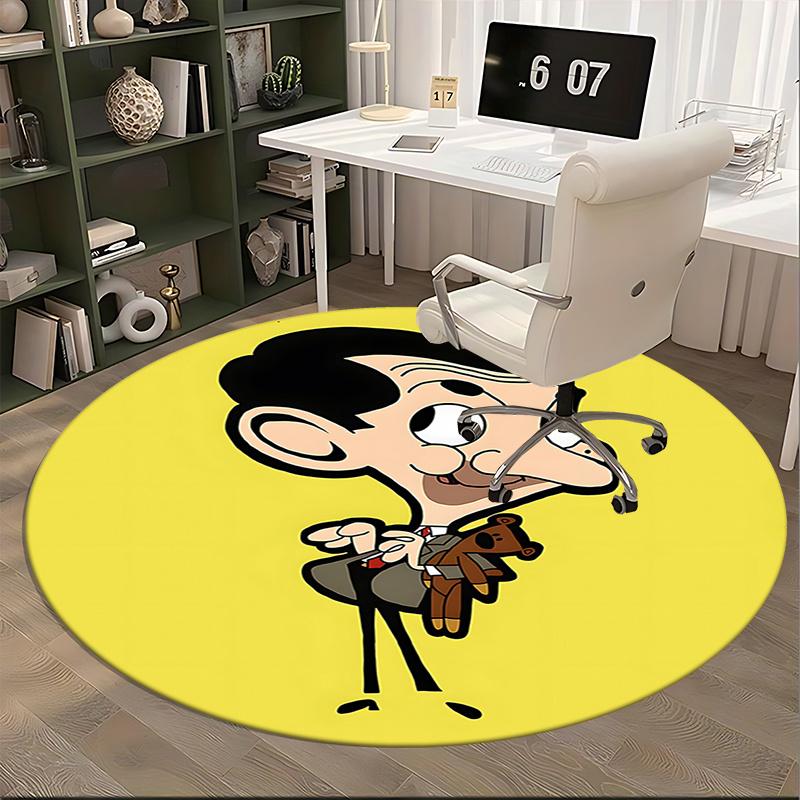 Mr. Bean Chair Mat - Round Carpet for Home Decor, Office Use, Living Room, Bedroom, Gift Idea0480b