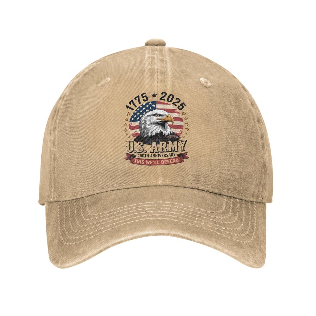 USA Th Anniversary American Baseball Caps Casual Distressed Denim Washed Sun Cap for Unisex Women Outdoor Adjustable Fit Cap