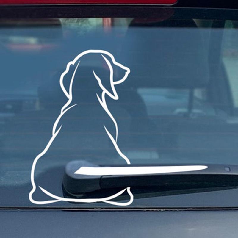 Cute Cartoon Dog Rear Window Wiper Sticker - Funny Car Decoration