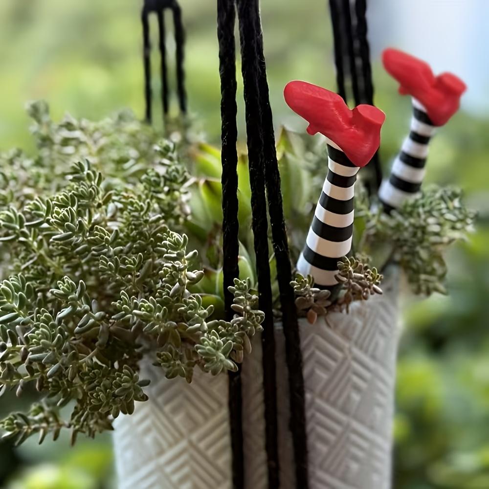 1 pair of cake card witch legs, witch leg plant garden decoration, Gothic flowerpot fence card/potted plant courtyard lawn
