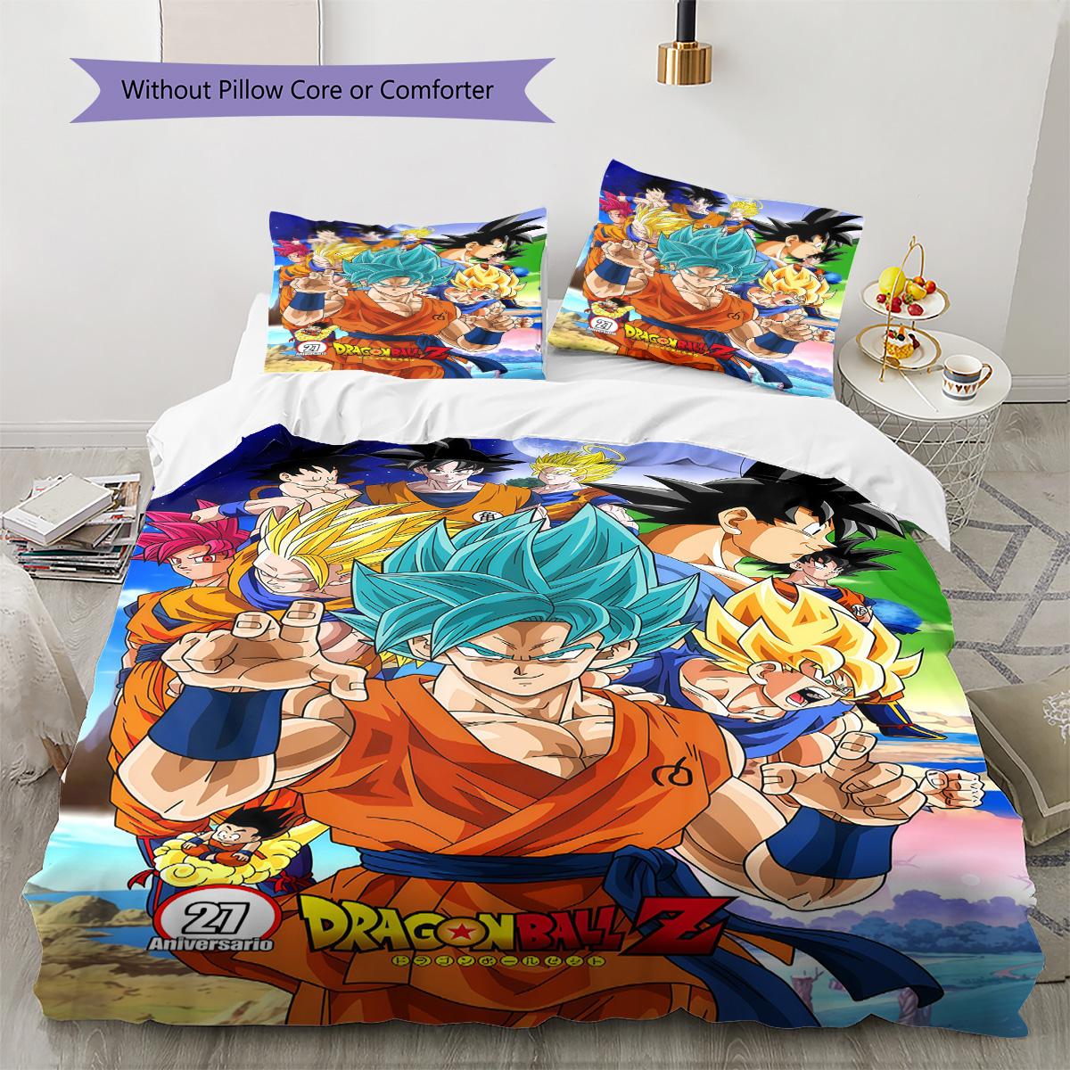 

Dragon Ball Twin Size Bedding Set Soft Duvet Cover Pillowcases Comfortable for Bedroom 135x200cm