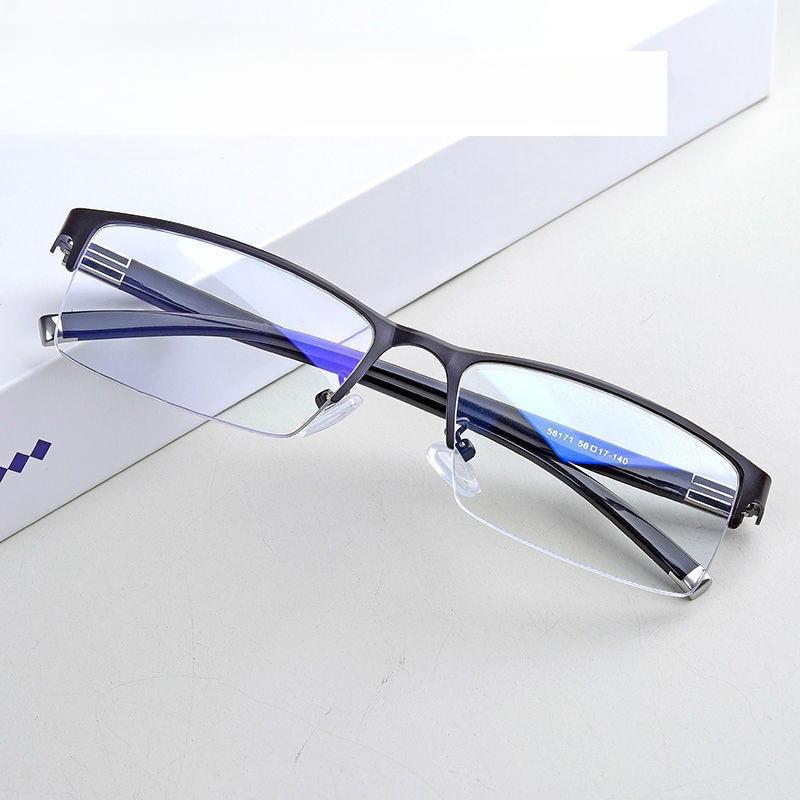 3 Color Transparent Anti Blu-ray Glasses Alloy HD Half-frame Business Myopia Glasses Decorative Plastic Men Reading Eyewear