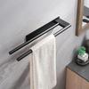 Wall-Mounted No Drilling Towel Rack Stainless Steel Self Adhesive Single Bar Double Bar Bath Towel Pole Bathroom Storage Shelf