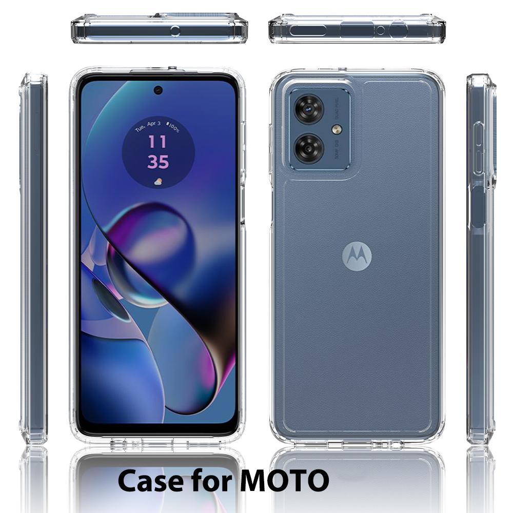 Shockproof Acrylic Clear Case For Motorola Moto G54 G84 G14 Transparent Hard Shell Soft Frame Back Cover for Moto Edge 40 Neo