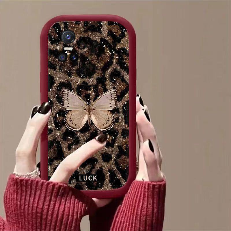 

Leopard Print Lucky Butterfly Realme Gtneo3 Mobile Phone Case Male and Female Realme Silicone Soft Case