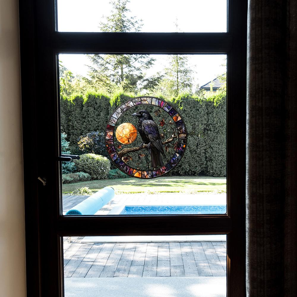 Halloween Crow Glass Window Home Beautification Decoration Static Window Stickers