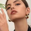 French Fashion, Light Luxury Style, Simple Women's Earrings, Large Curved Geometric Accessories, Exquisite
