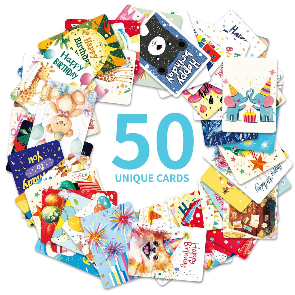 50 Cards Birthday Party Blessings Text Card Gift Decoration Hand Account Decoration