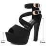 Women Cross Strap Platform Back Zipper High Thin Heel Sandals for Office Business Nightclub Evening Party Catwalk Show Wedding