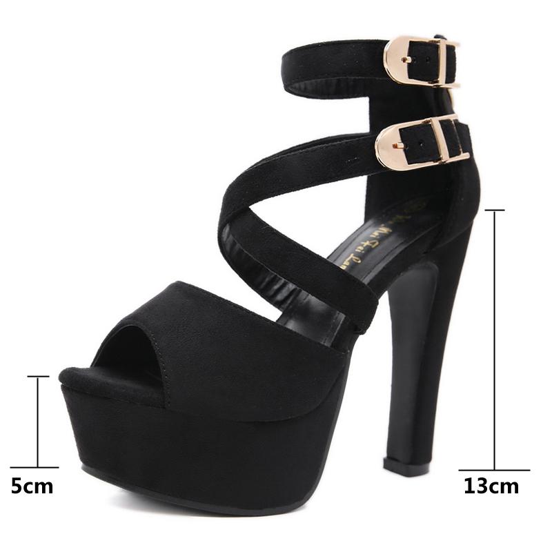 Women Cross Strap Platform Back Zipper High Thin Heel Sandals for Office Business Nightclub Evening Party Catwalk Show Wedding