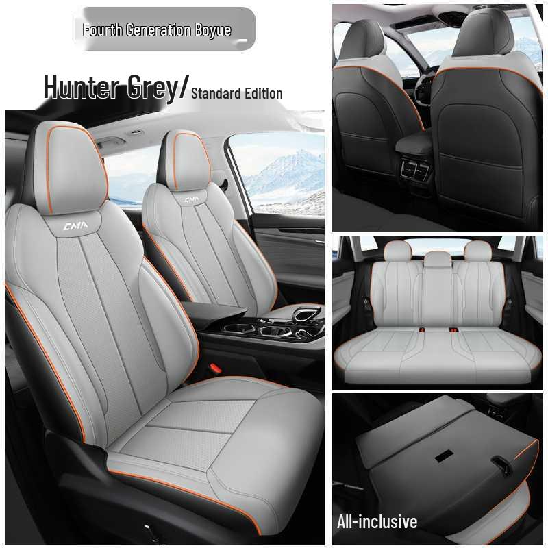 Breathable Perforated Leather Seat Covers for 2023-2025 Geely Boyue L: Full Coverage, Four Seasons Cushion