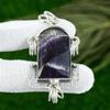 925 Sterling Silver Chevron Amethyst Gemstone Bezel Handmade Wedding New Pendant