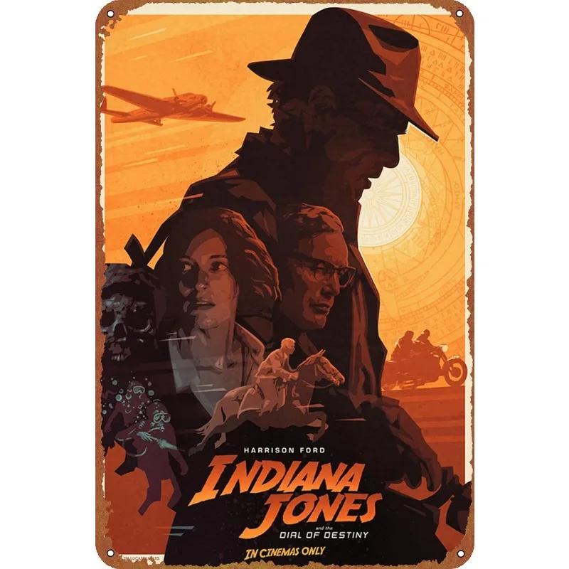 Classic Movie Tinplate Poster Indiana Jones Metal Sign Retro Industrial Wall Decor Plaque Bar Garage Home Tin Sign Art Plates