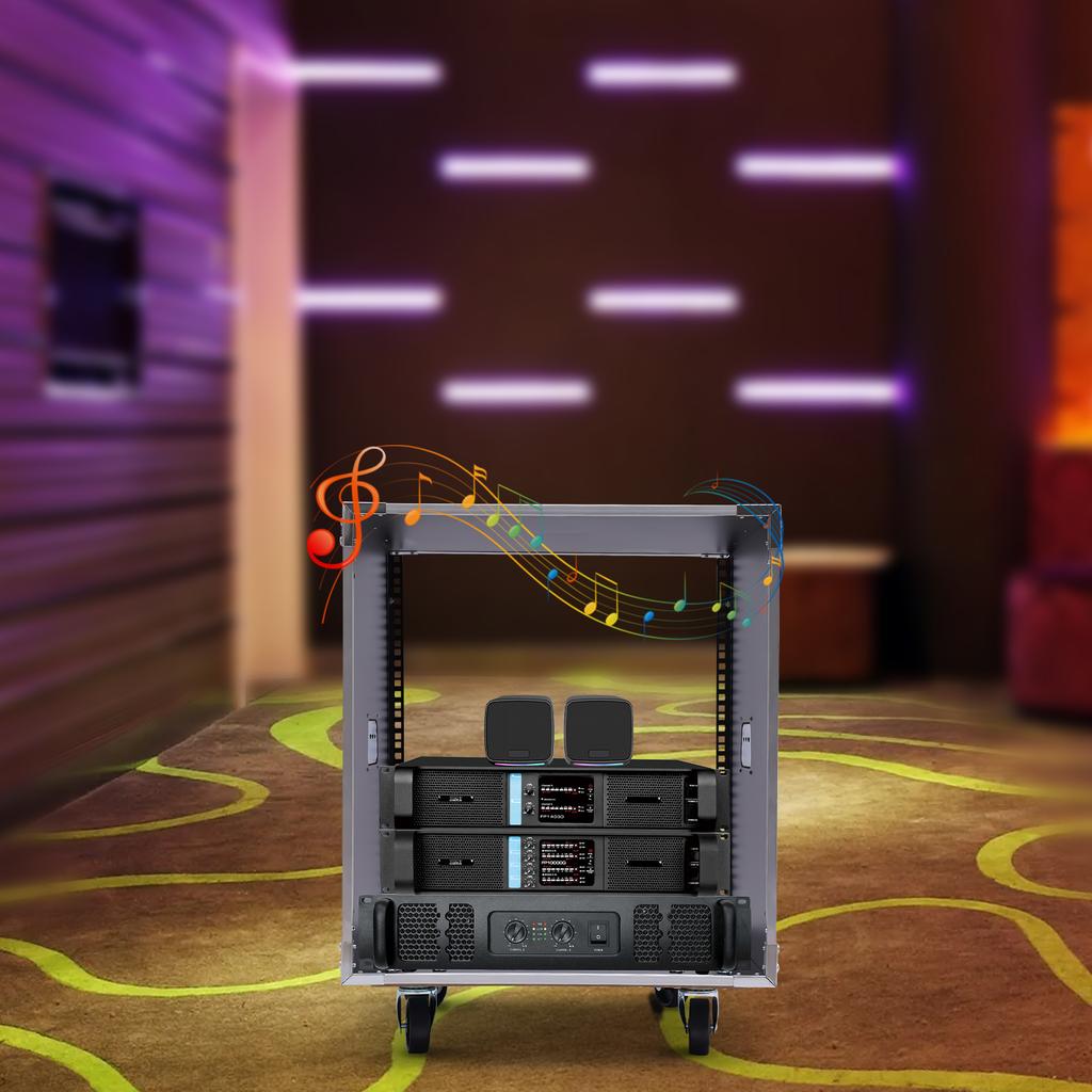 12U Portable Rolling Rack, 100kg Load Mobile Equipment Stand with Wheels for Studio/Audio/Network, Black MDF Cabinet