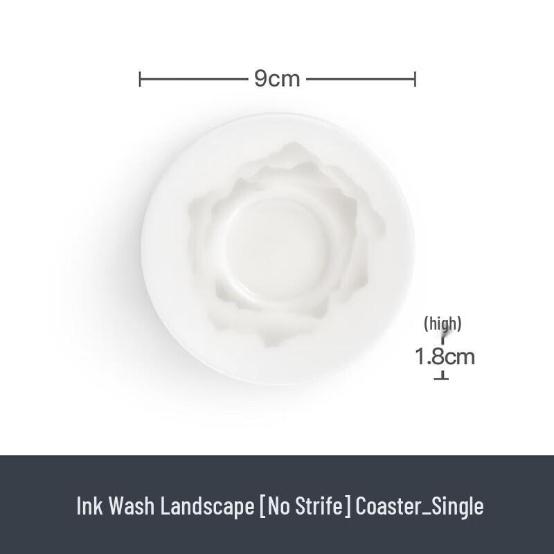 

Wuzheng Ink Landscape Ceramic Teacup Coaster