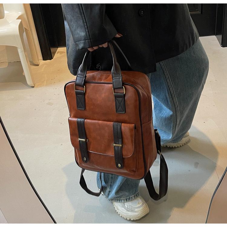 Japanese Fashion Solid Color Casual Backpack