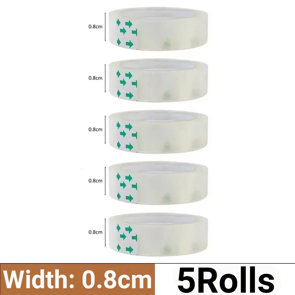 10/5/3/1Rolls Transparent Tape Refills Wrapping Tape Roll 0.8cm 1.2cm 1.8cm High-viscosity Adhesive Tapes Home School Supplies