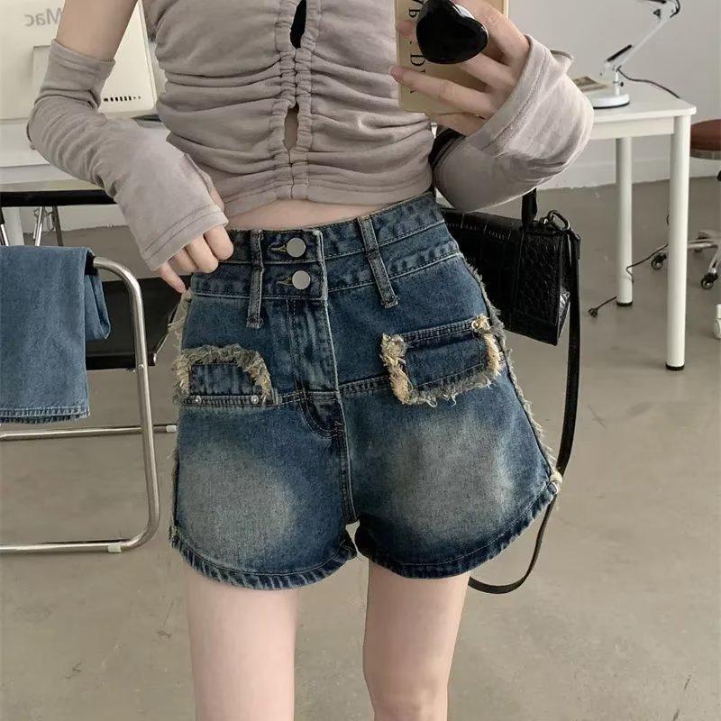 2025 Korean Style Retro Wash High-Waisted Wide-Leg Jeans 2XL