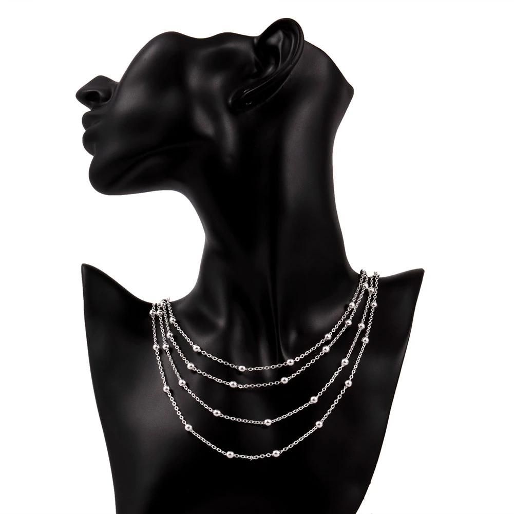 New Arrive Korean Fashion 925 Sterling Silver Unique Tassel Smooth Beads Chain Necklace For Women Jewelry Wedding Party Gifts