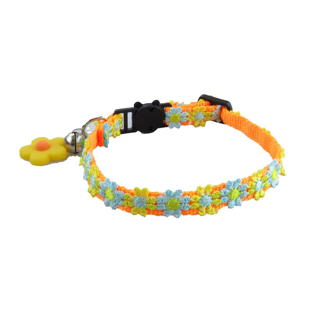Classic Cat Collar Adjustable Lace Flower Pet Collar with Bell & Flower Pendant,Quick Release Buckle To Prevent Choking,for Cats & Puppy