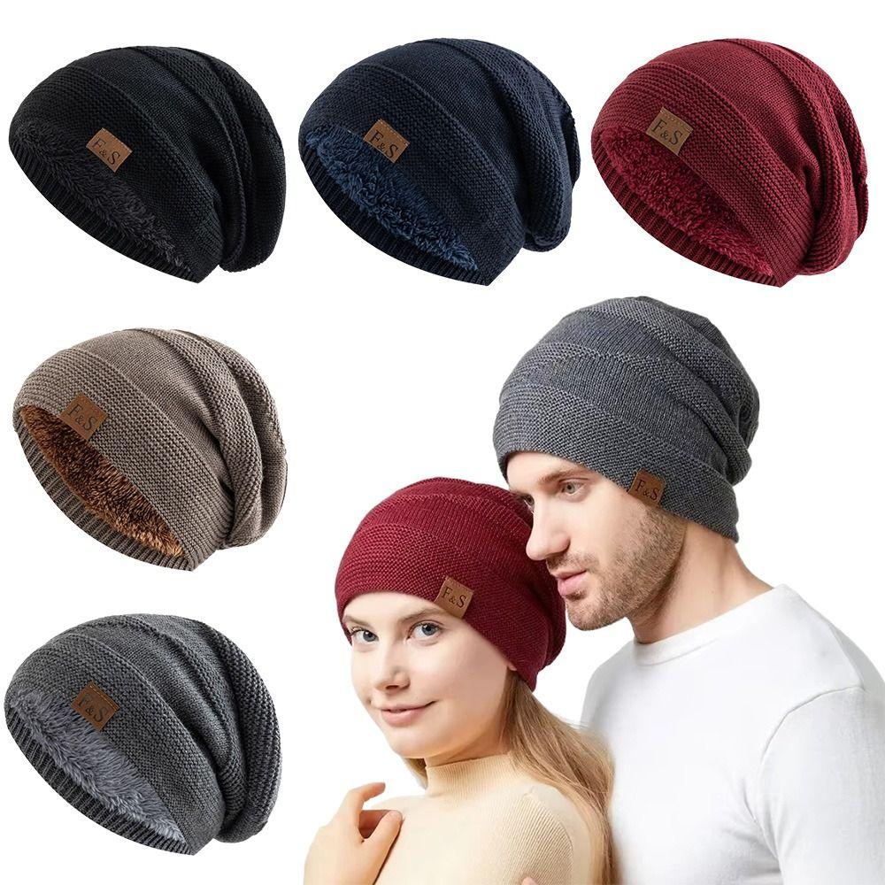 Thick Warm Winter Beanie Cap Soft Skull Cap Unisex Knitted Hats