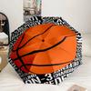 Basketball Pattern Background Umbrella 8-Frame for Travel, Camping, Casual Lightweight Portable Umbrella, Essential for Every Family Holidays Gift