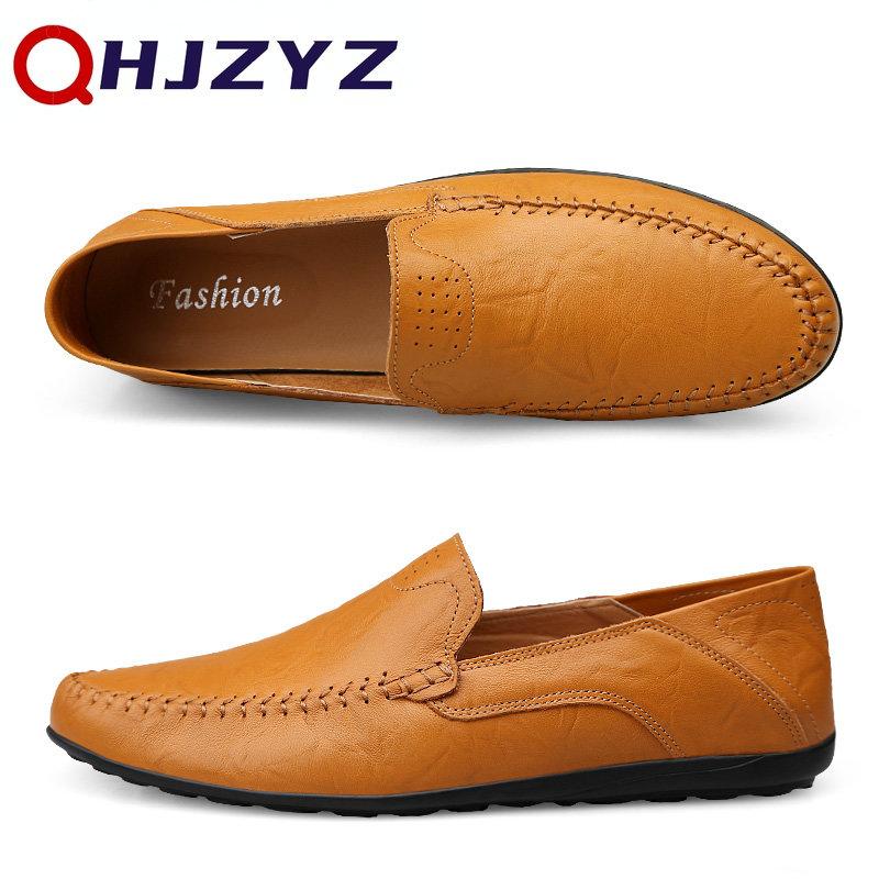 Genuine Leather Men Shoes Casual Italian Mens Loafers Moccasins Luxury Brand Formal Slip On Male Boat Shoes Zapatos De Hombre