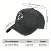 Cat Playing Tennis Baseball Cap Washed Denim Casual Adjustable Duck Tongue Hat