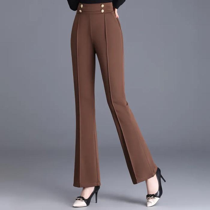 Petite Women s Micro Flare High-Waist Stretch Pants - Spring/Autumn 2023 M кофейный