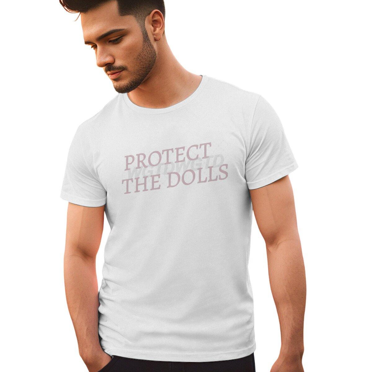 

Protect The Dolls Print Tshirts Summer Short Sleeve Tee Shirts For Men Round Collar Hot Selling T Shirts Men Personalized Tops S