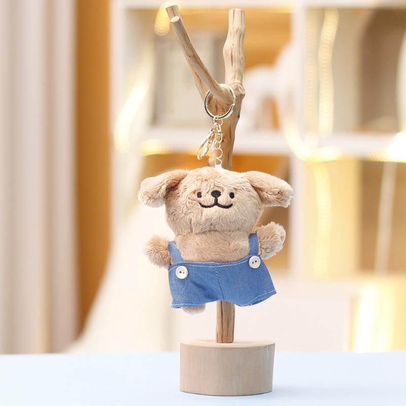 

Animal Cute Maltese Plush Toy Key Chain Pendant For Girls Decoration Collectible Brown Line Dog