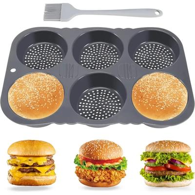 Per Stampo Hamburger Rotondo in Silicone 10 Cm per Panini, Hamburger e Muffin Pennelli in Silicone, Utensili da Cucina Inclusi