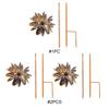 Iron Wavy Curved Petal Iron Floral Sculpture Tool-Free Vintage Decorative Plant Stakes Rustic Cornflower Stake for Garden