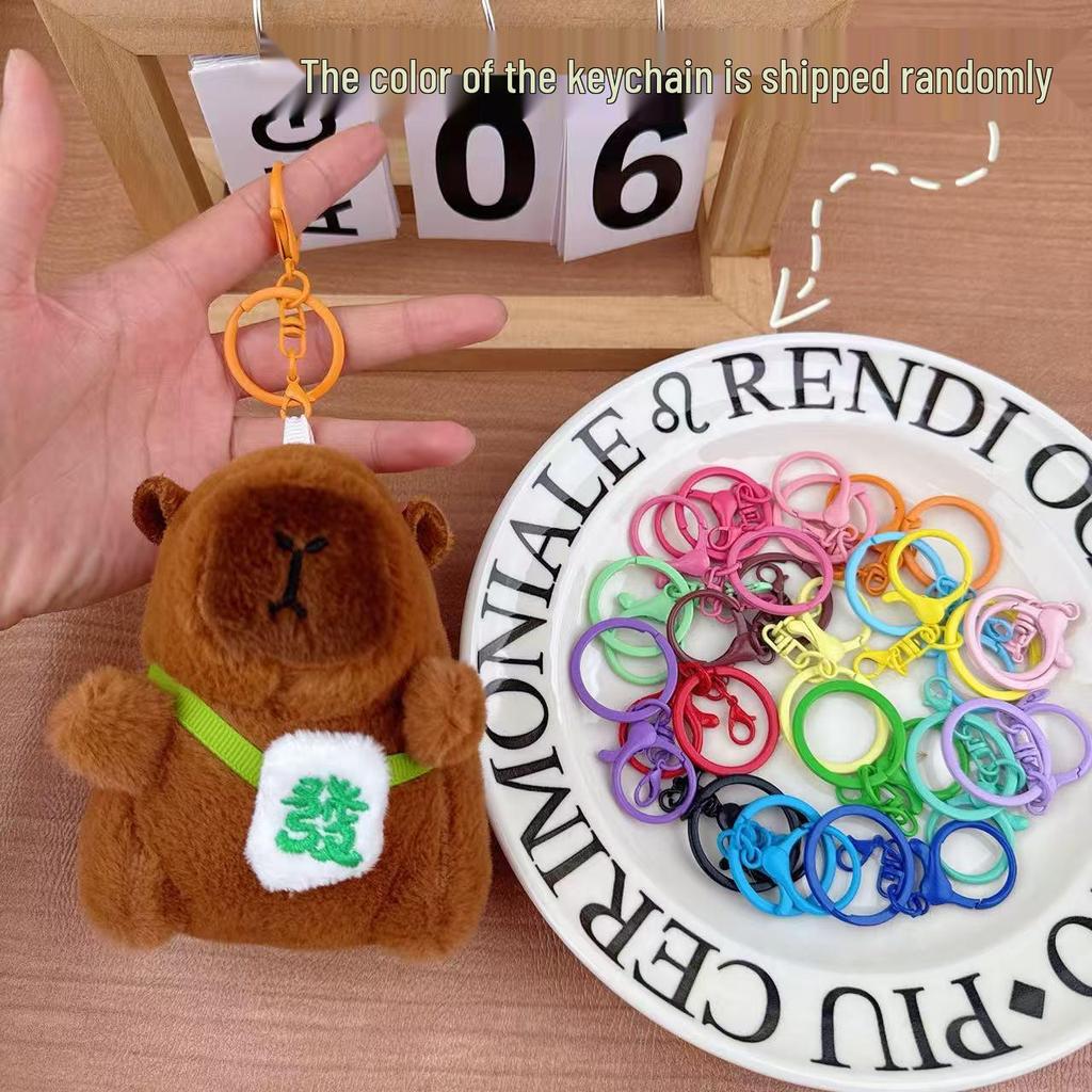 Capybara Plush Keychain Pendant - Cute Cartoon Bag Charm for Couples
