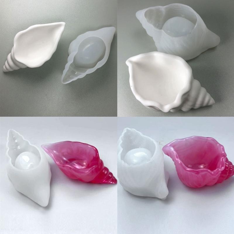 Silicone Mould for DIY Seashells Snail Ornament Storage Box Resin Mold Perfect for Jewelry Holder Mold Home Decoration