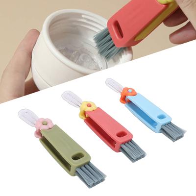 3 Pièces Brosse de Nettoyage pour Couvercle de Tasse Brosse Multifonctionnelle pour Nettoyage de Bouteille pour Cuisine Maison Bleu Rose Vert