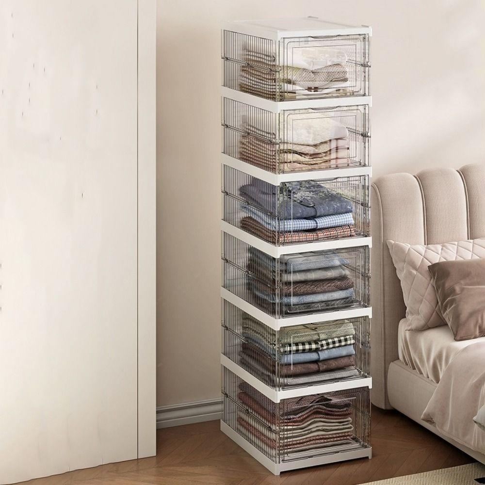 Simple Plastic Multi Layer Shoe Box Transparent Stackable Foldable Shoe Box with Lid Dustproof Shoe Cabinet Dormitory