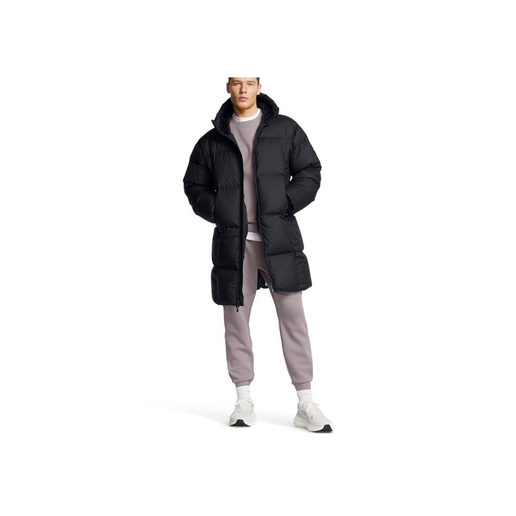 Under Armour Wygodna Casualowa Treningowa Kurtka Puchowa Średniej Długości Męska Odzież Wierzchnia Czarna 1384644-001