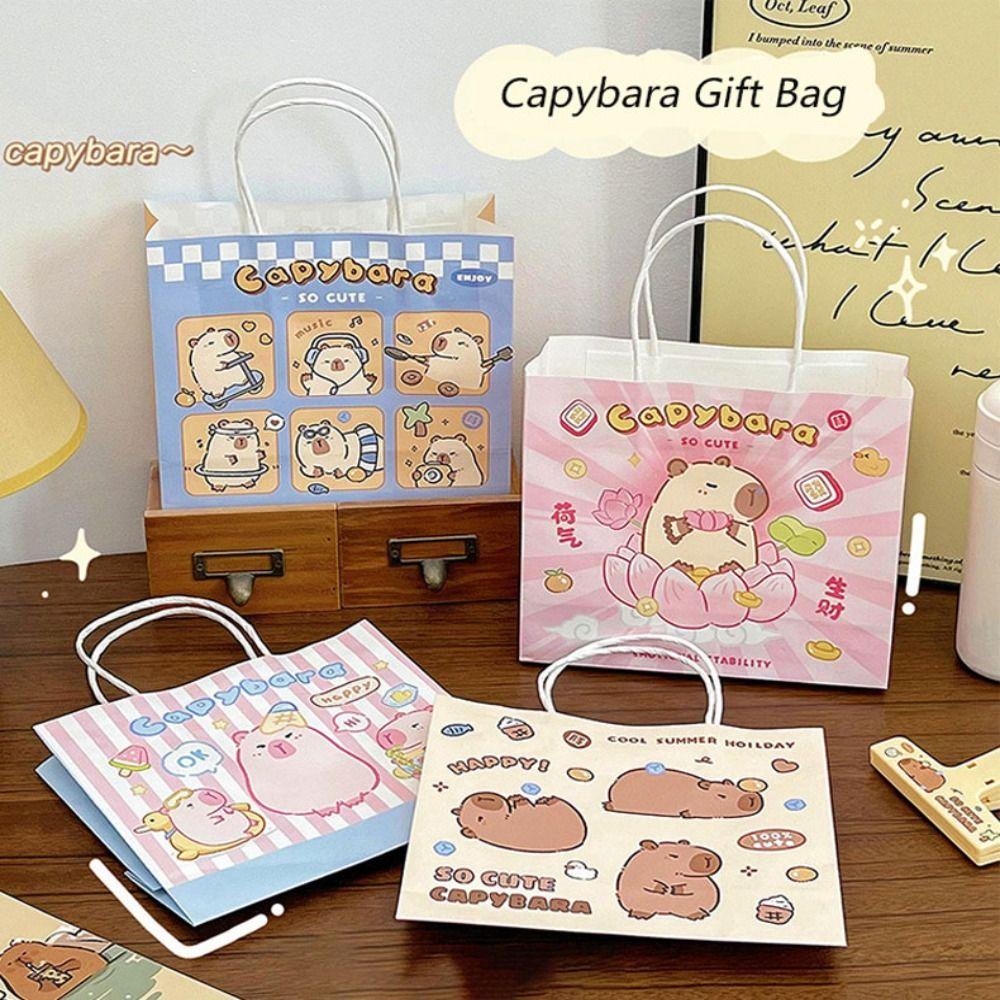 Foldable Handbag Capybara Shopping Bag Durable Storage Bags