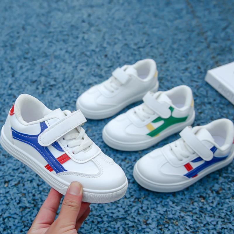 Children's Sports Shoes Spring Shoes Girls Shoes Student Non-slip Shoes Boys Leather Casual Sneakers White Shoes