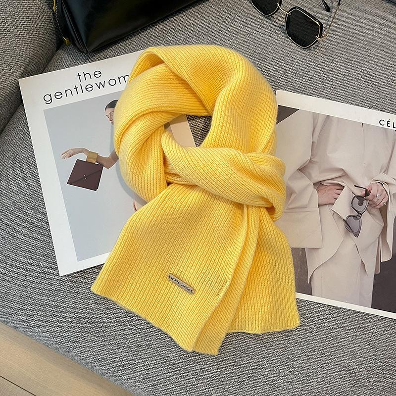 100 pure wool scarf wool camel beige warm knitted scarf versatile men's and women's scarves