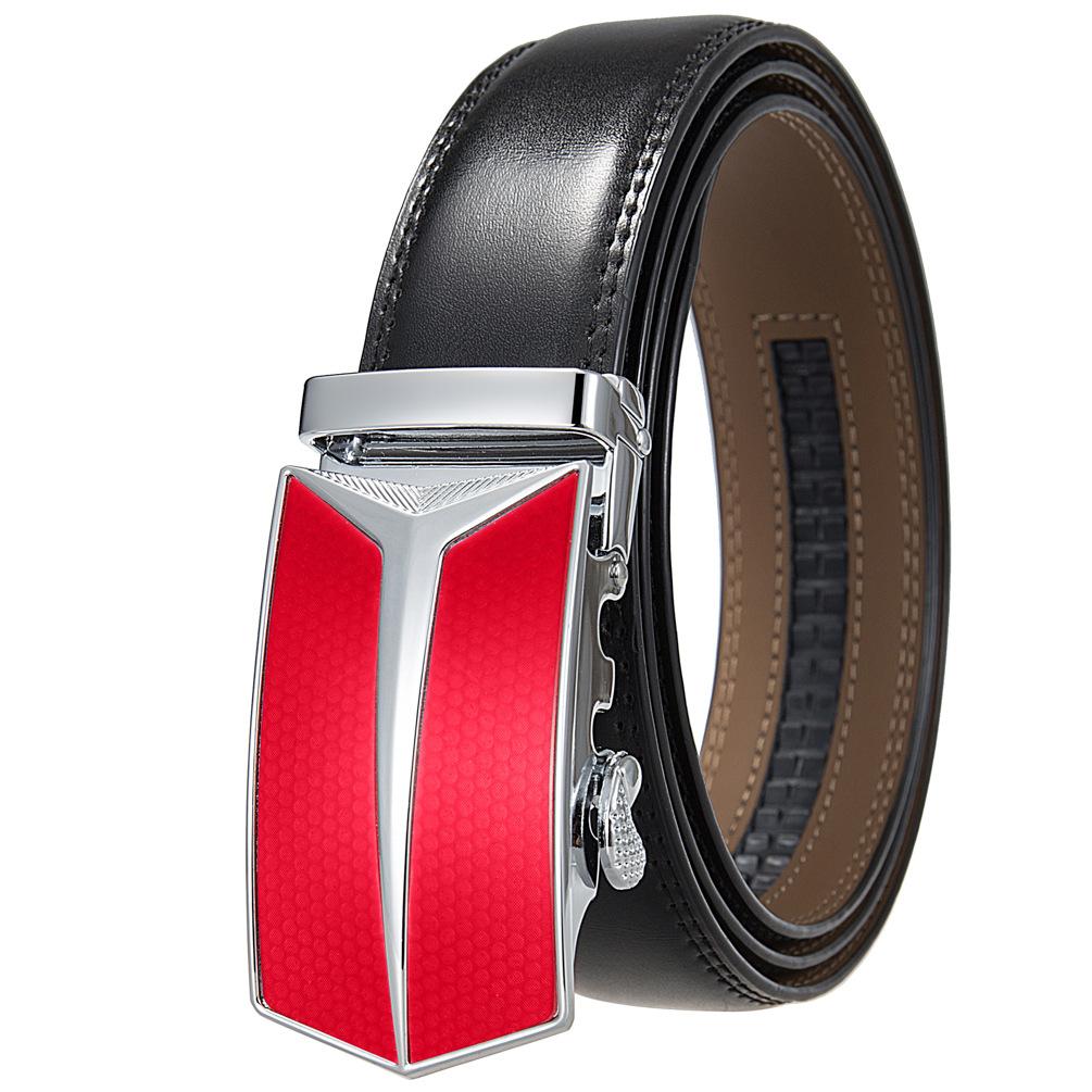 Men'S Belt, Automatic Buckle Cowhide Belt Casual Business Ly36-1314-1