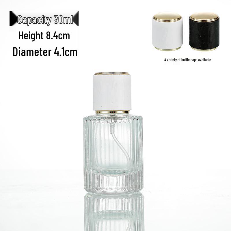 Classic Vertical Stripe Glass Perfume & Cosmetic Spray Bottle (30ml & 50ml), Refillable for Toner & Disinfectant