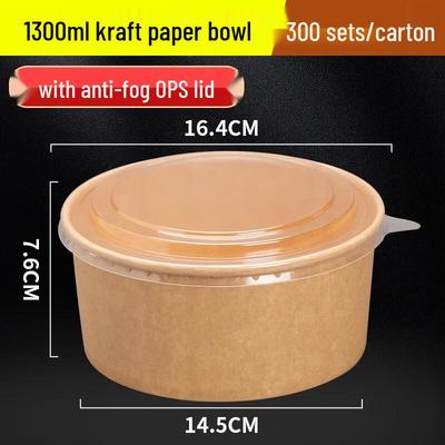Kraft Paper Takeout Bowl with Lid